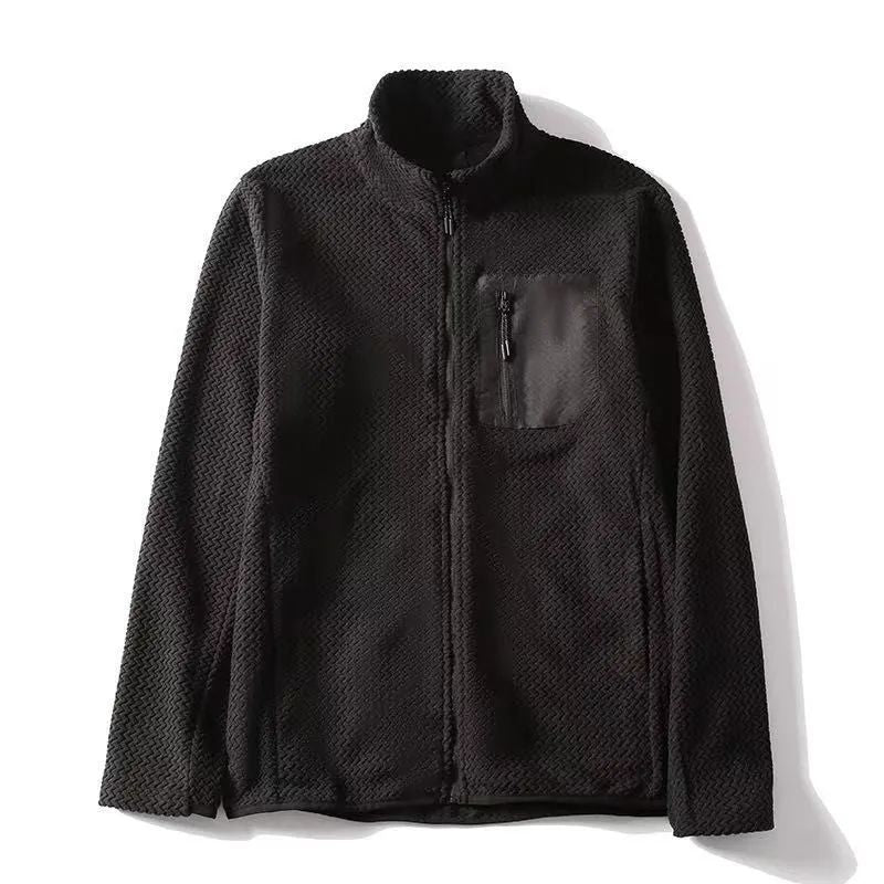 Polaire zippée homme nid d’abeille technique, poche poitrine