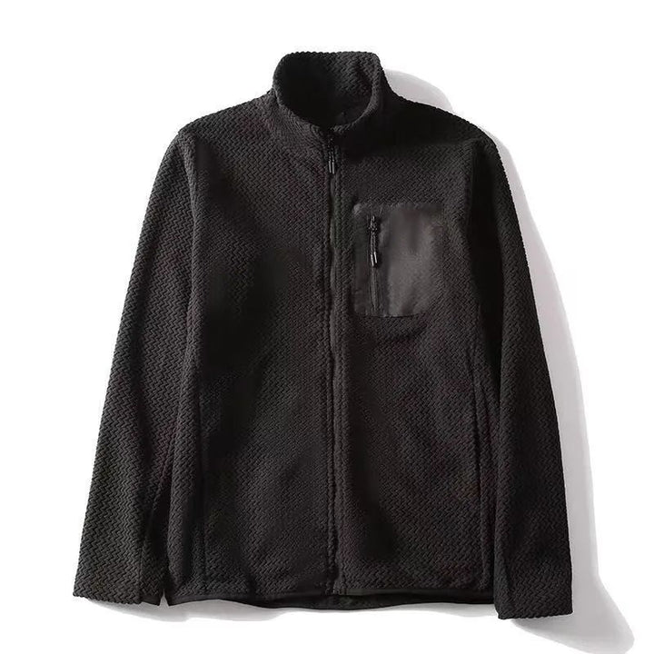 Polaire zippée homme nid d’abeille technique, poche poitrine