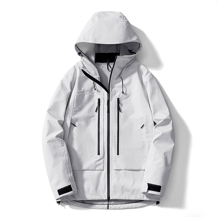 Veste imperméable hardshell unisexe à capuche, coutures étanches
