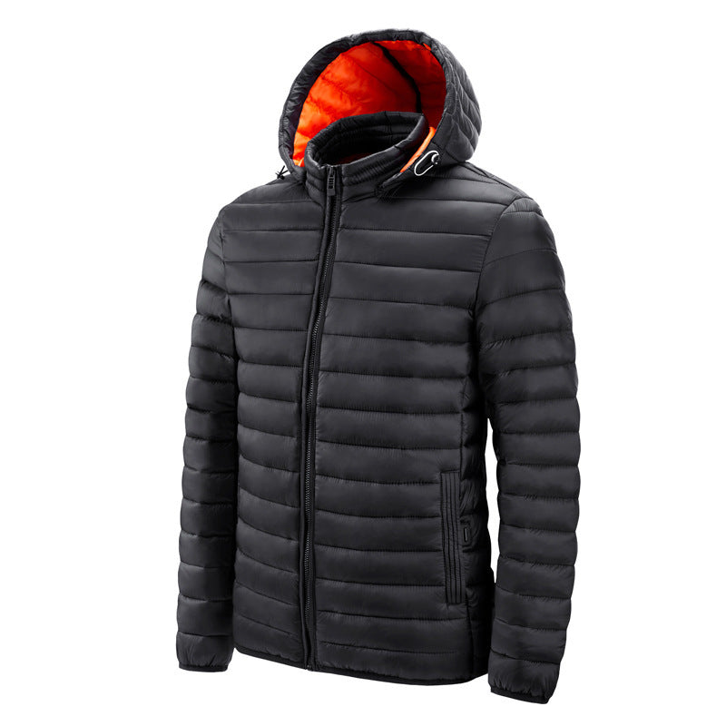 Doudoune synthétique homme à capuche, nylon déperlant