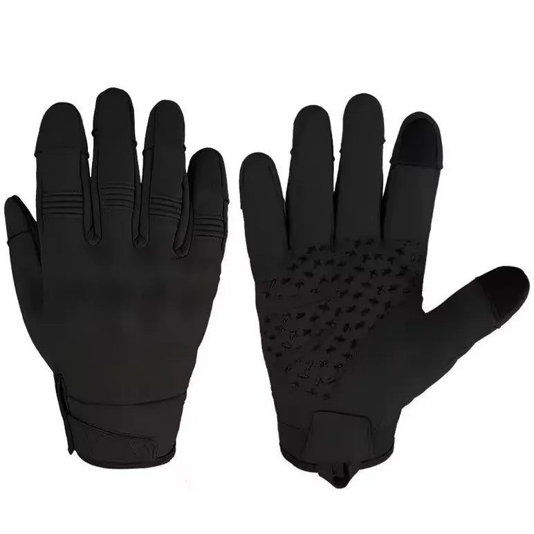 Gants tactiques noirs pour combat, randonnée et activités outdoor.