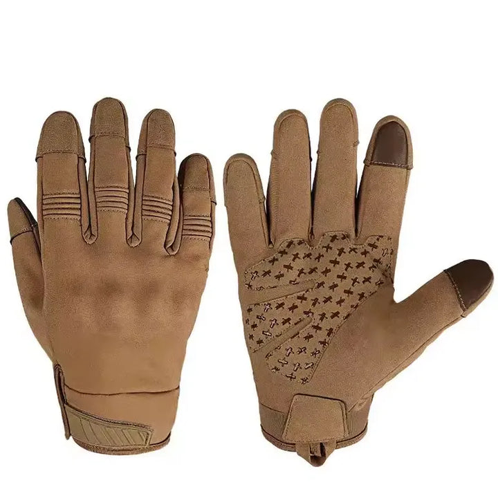 Gants tactiques couleur sable pour combat, randonnée et survie.