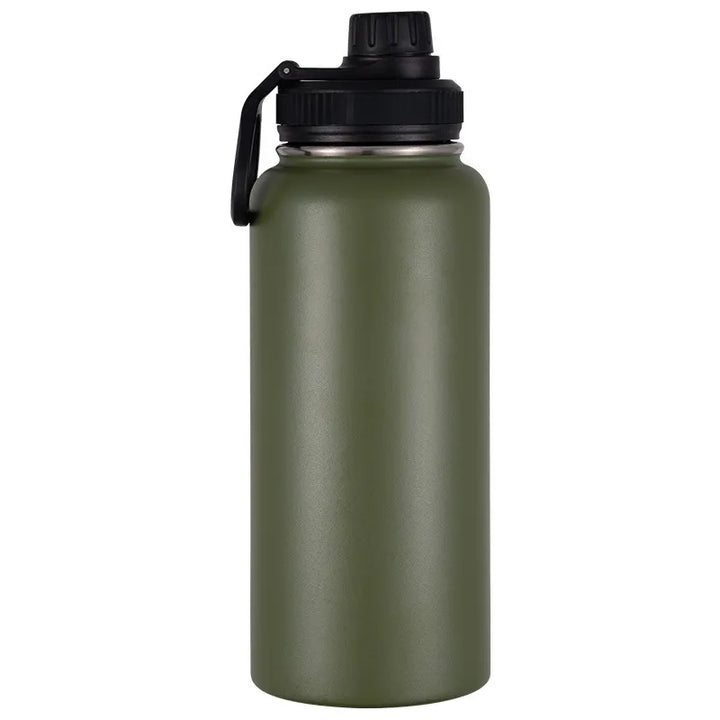 Gourde isotherme de randonnée en inox – Kaki.