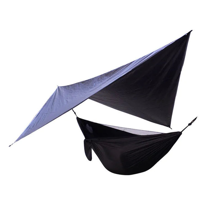 hamac outdoor noir anthracite avec bâche protectrice.
