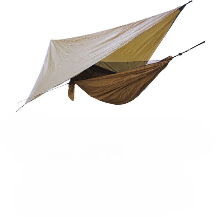 hamac de survie bushcraft couchage brun sable.