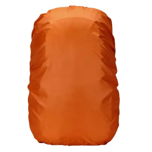 Housse de sac à dos imperméable orange, ultra légère et résistante, protection lumineuse anti‑pluie pour randonnée, camping et bivouac.