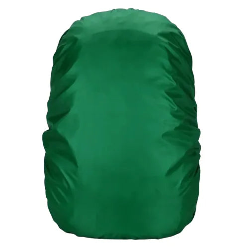Housse de sac à dos imperméable vert foncé, ultra légère et résistante, idéale pour protéger votre équipement en randonnée et camping.