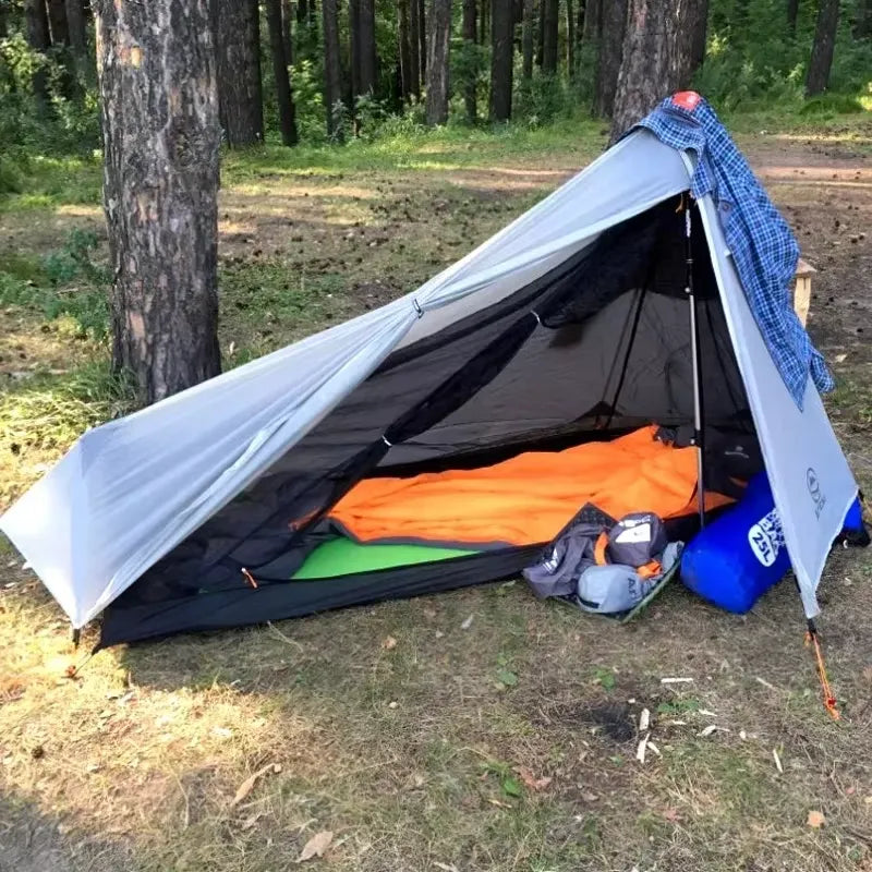 zelt trekkingstock Ultraleichtes 15D Silnylon 1-Personen-Zelt, Wanderstöcke