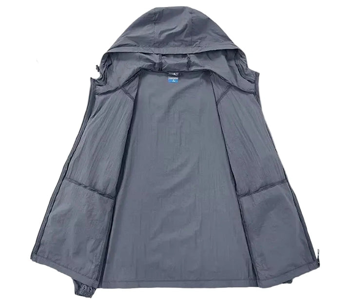 Veste anti-UV capuche homme zippée, ultra légère M–5XL