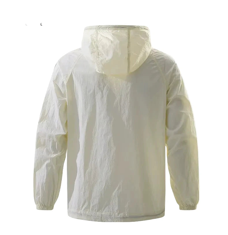 Veste anti-UV été à capuche ultra légère, zip poitrine