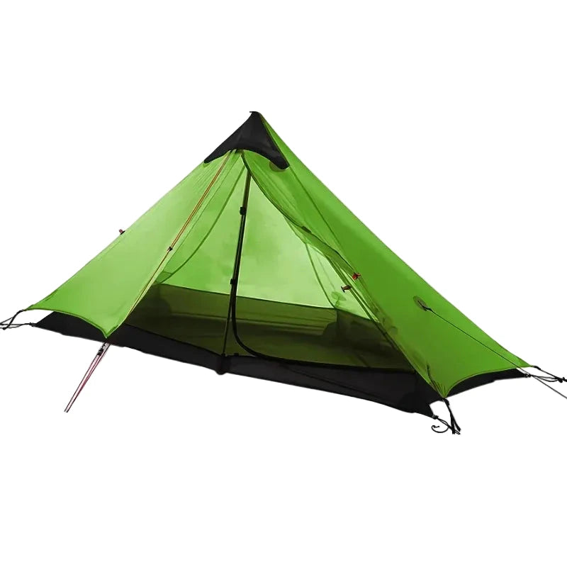 Tente ultralégère 1 à 2 personnes 15D silnylon, montage bâtons