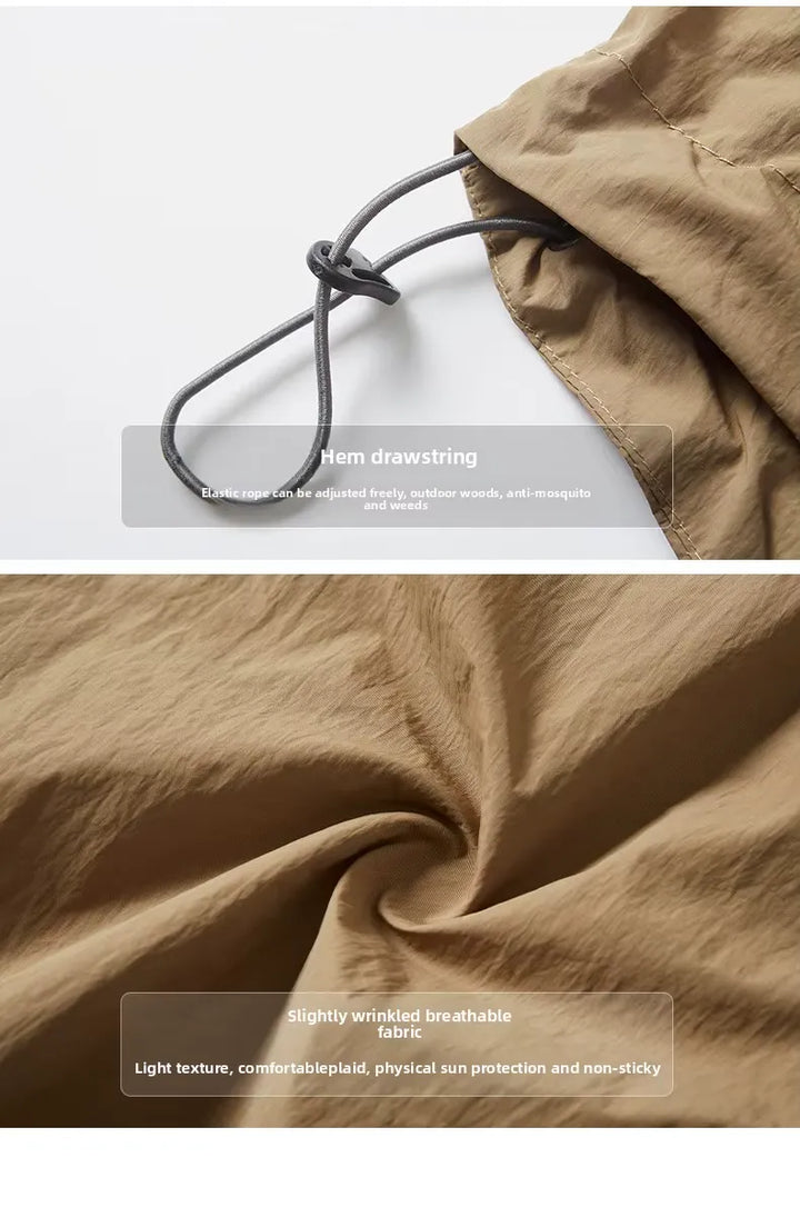 Veste anti-UV été à capuche ultra légère, zip poitrine