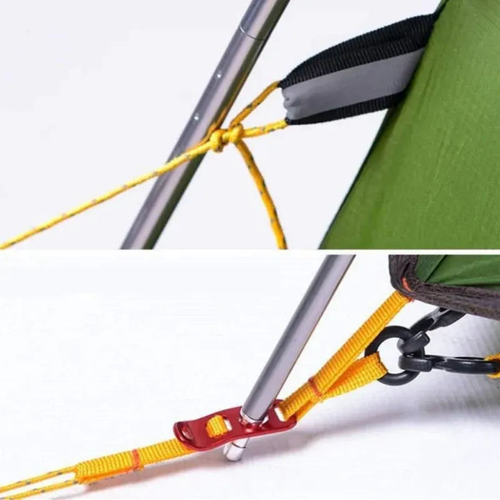 2-person dome tent for lightweight hiking, green, double roof