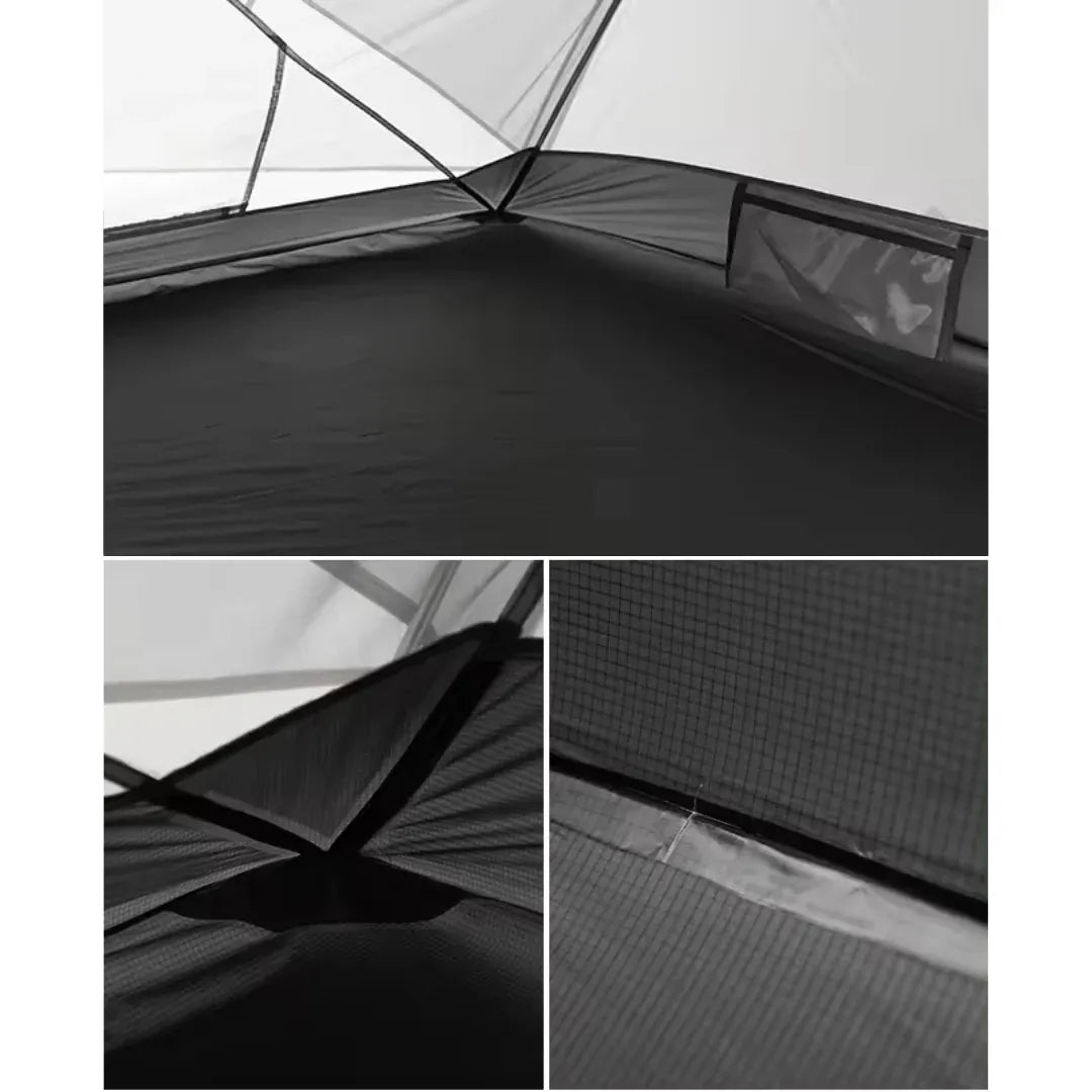 Tente 2 places légère double paroi 20D PU4000 avec 2 vestibules