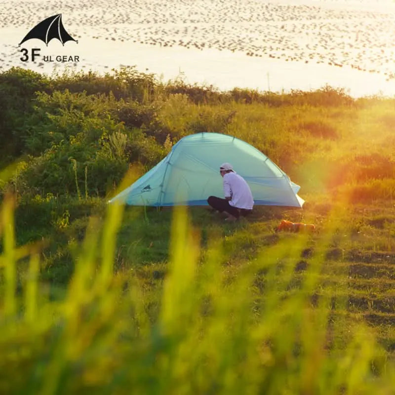 Tente 2 places 3 saisons aluminium 210T avec tapis de sol