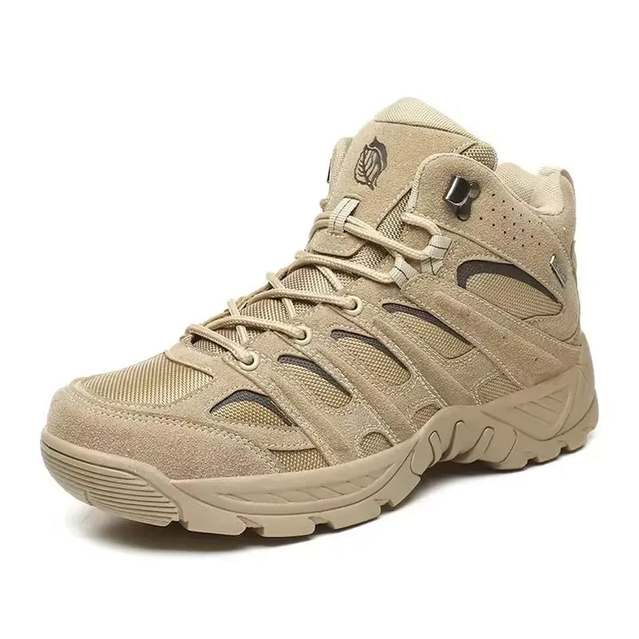 Chaussures randonnée montantes suède mesh, semelle crantée EVA
