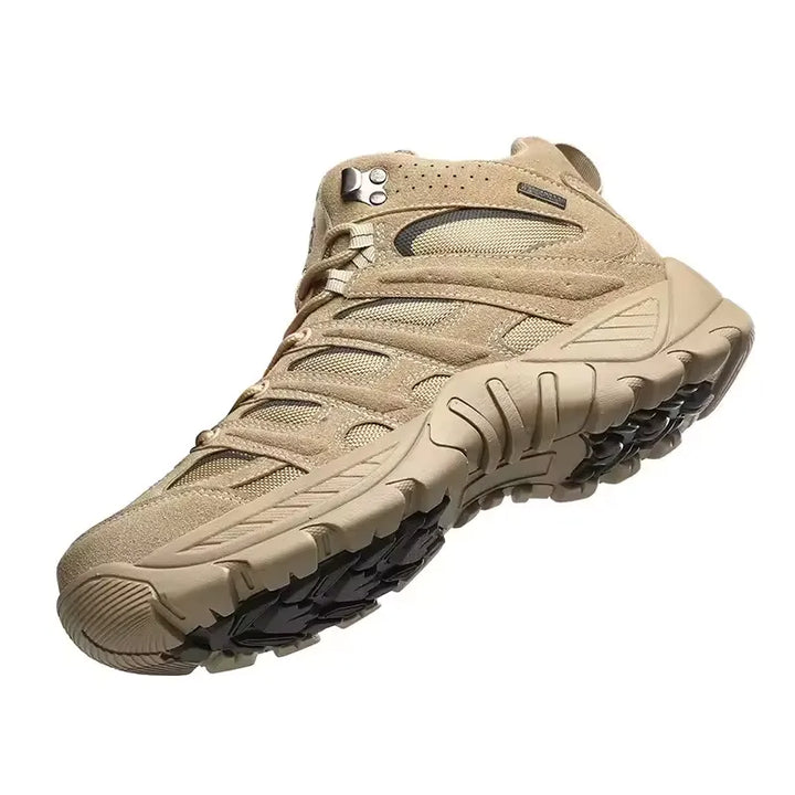 Chaussures randonnée montantes suède mesh, semelle crantée EVA