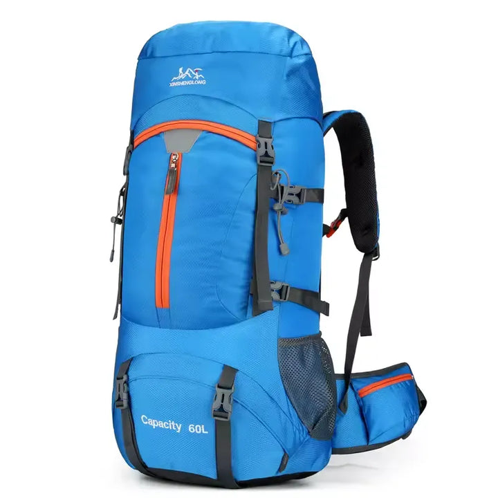 Sac à dos randonnée 60L déperlant, housse pluie incluse