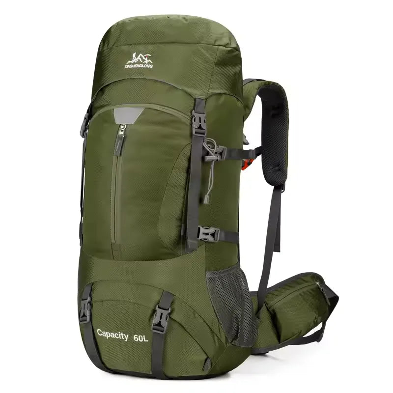 Sac à dos randonnée 60L déperlant, housse pluie incluse