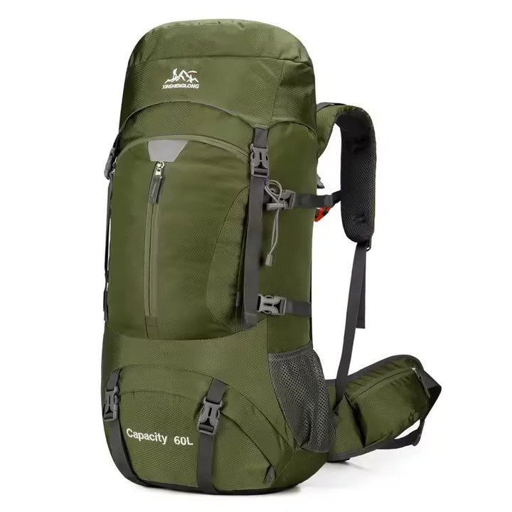 Sac à dos randonnée 60L déperlant, housse pluie incluse