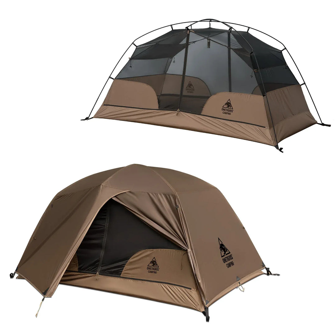 OneTigris 2-Personen-Kuppelzelt, 40D Nylon, 220 × 132 cm