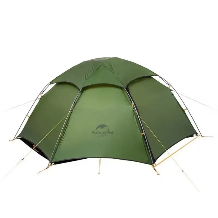 2-person dome tent for lightweight hiking, green, double roof