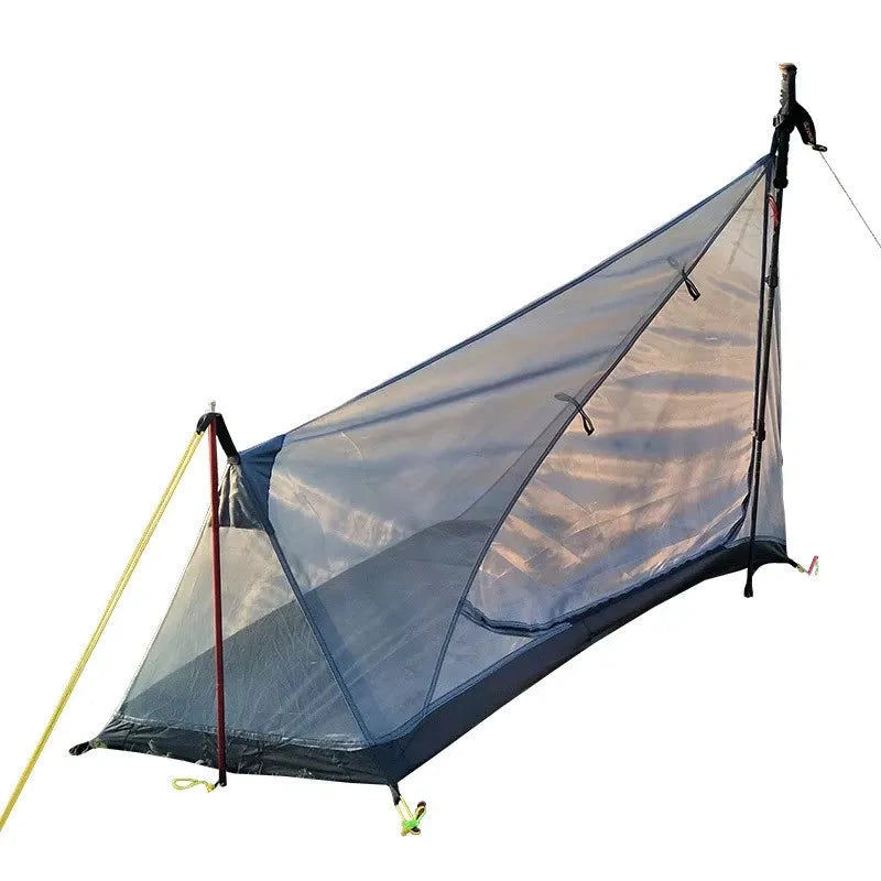 Tente 1 place ultralégère 15D silnylon, bâtons de marche
