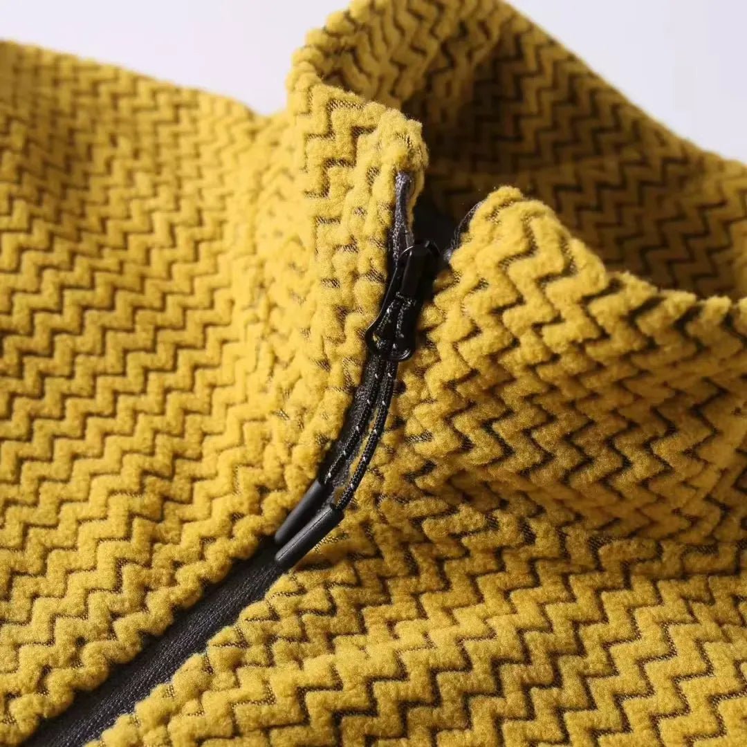 Polaire zippée homme nid d’abeille technique, poche poitrine