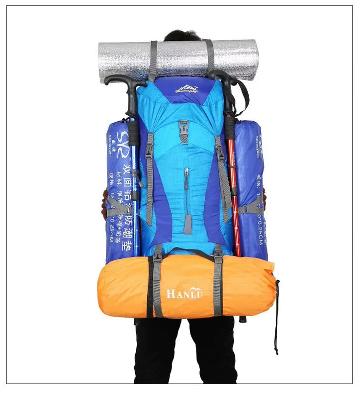 Sac à dos randonnée 70+5 L dos aéré, accès bas ripstop