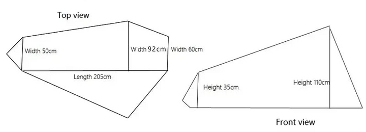 Tente 1 place ultralégère 15D silnylon, bâtons de marche