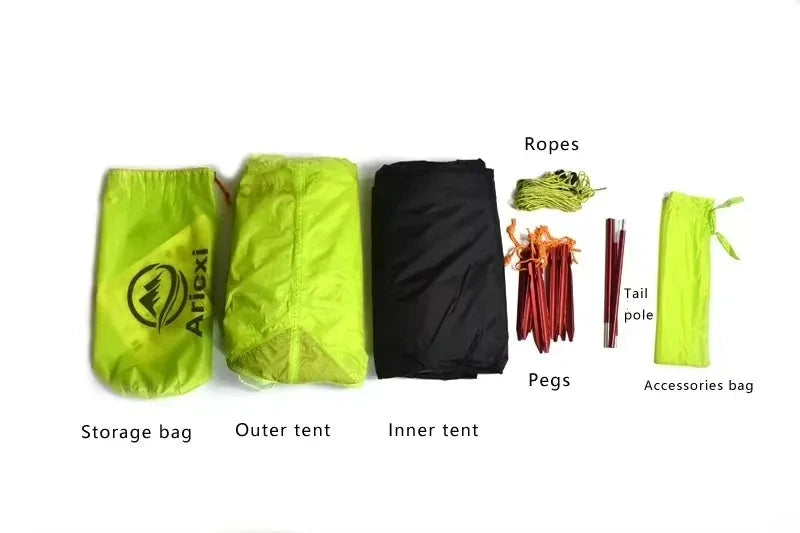 Tente 1 place ultralégère 15D silnylon, bâtons de marche