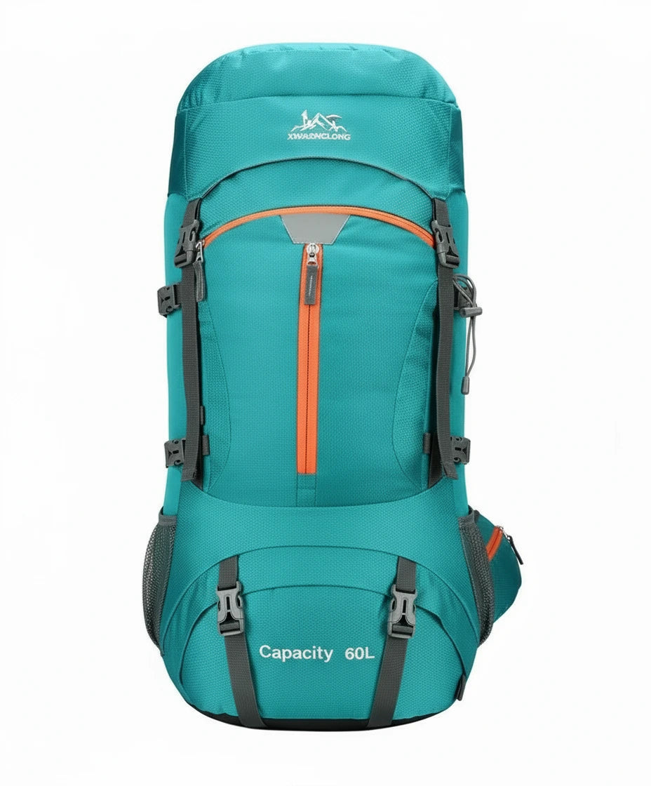 Sac à dos randonnée 60L déperlant, housse pluie incluse