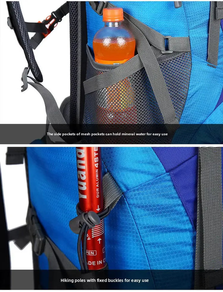 Sac à dos randonnée 70+5 L dos aéré, accès bas ripstop