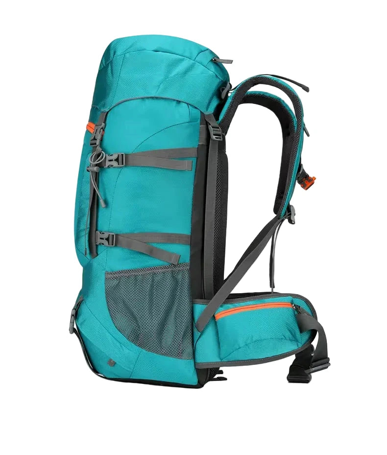 Sac à dos randonnée 60L déperlant, housse pluie incluse