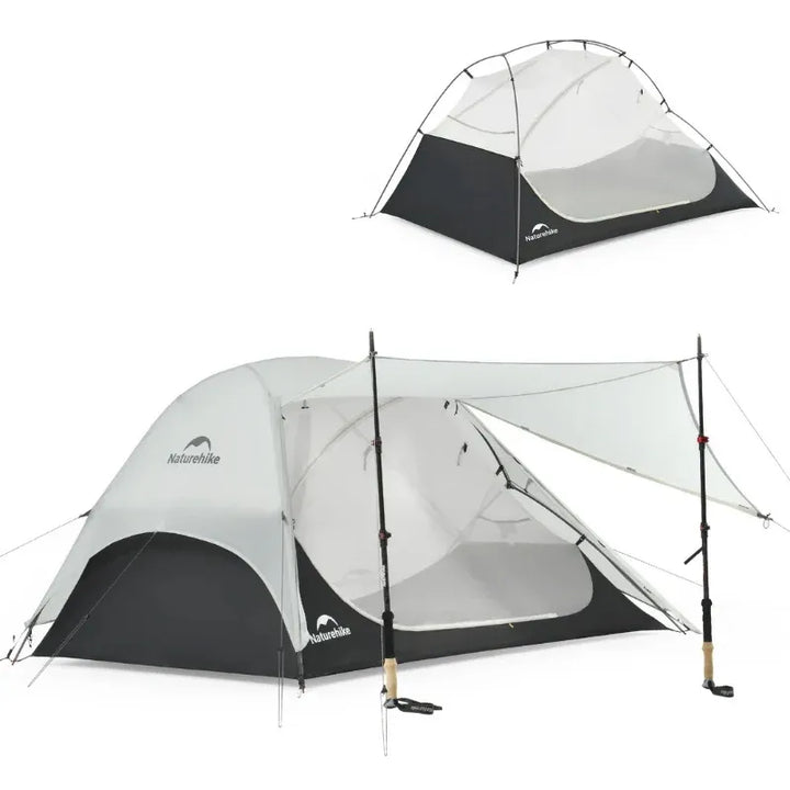 Tente ultralégère camping 2 places 15D silnylon, arceaux alu 7001