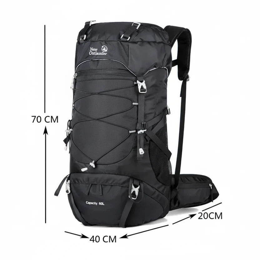 50L hiking backpack – ventilated back, belt pockets – Arknor