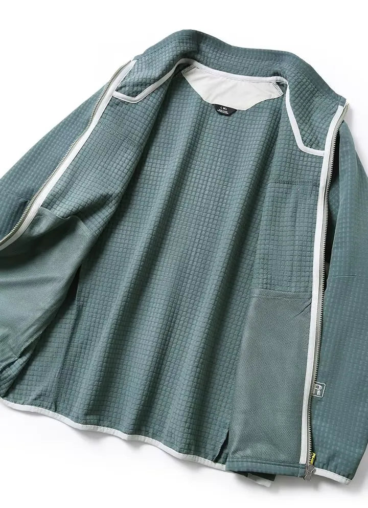 Veste polaire homme zippée nid d’abeille, poche poitrine