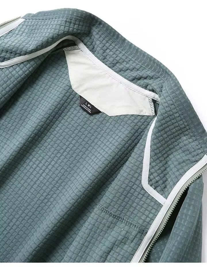 Veste polaire homme zippée nid d’abeille, poche poitrine