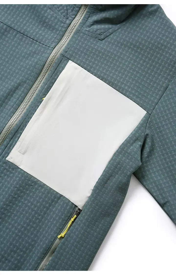 Veste polaire homme zippée nid d’abeille, poche poitrine