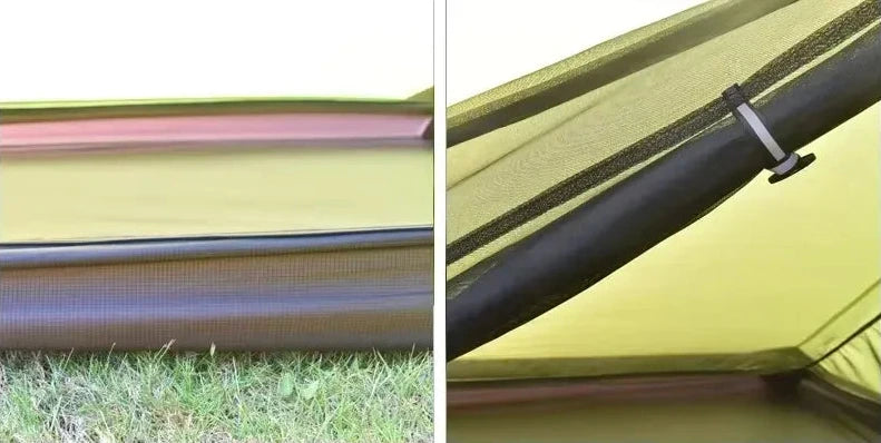 Tente 1 place ultralégère 15D silnylon, bâtons de marche