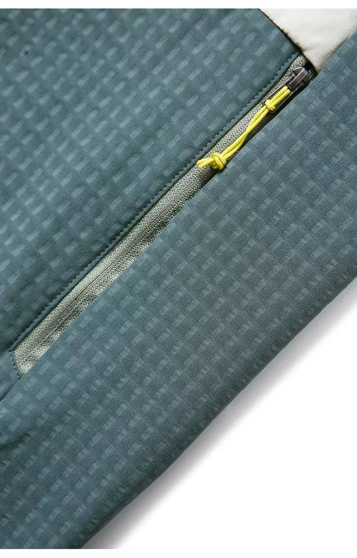 Veste polaire homme zippée nid d’abeille, poche poitrine