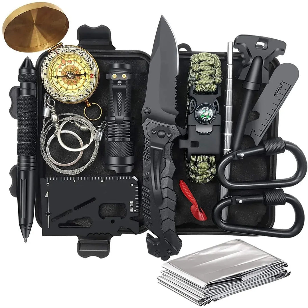 Kit de survie multifonction pour le bushcraft et les activités outdoor.