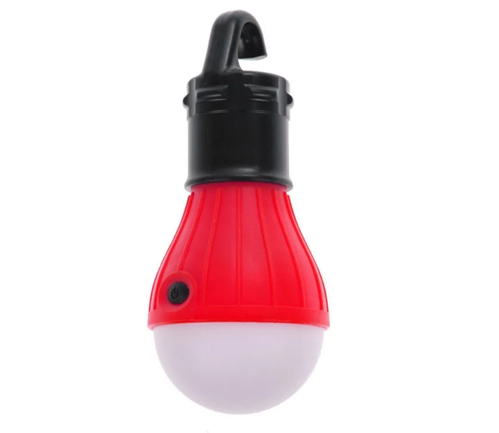  Lampe LED de camping suspendue en forme d’ampoule couleur rouge, pratique pour la signalisation ou la lecture nocturne.
