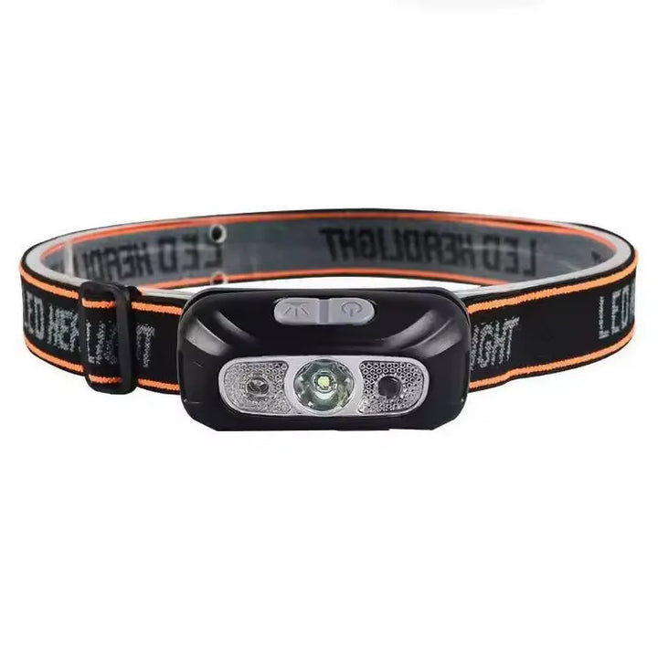 Lampe frontale LED pour camping couleur noire.