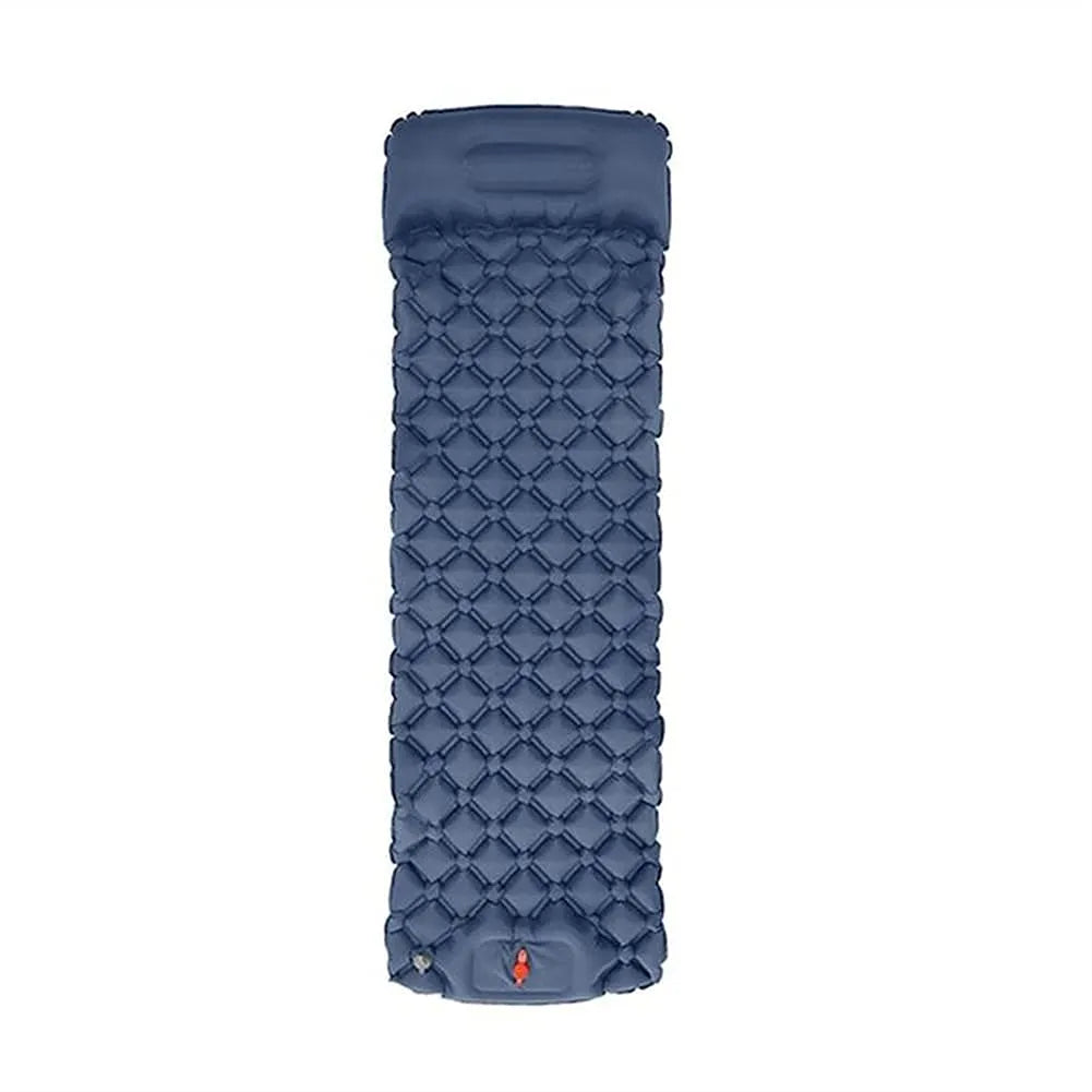 Matelas gonflable ultraléger bleu pour camping et randonnée.
