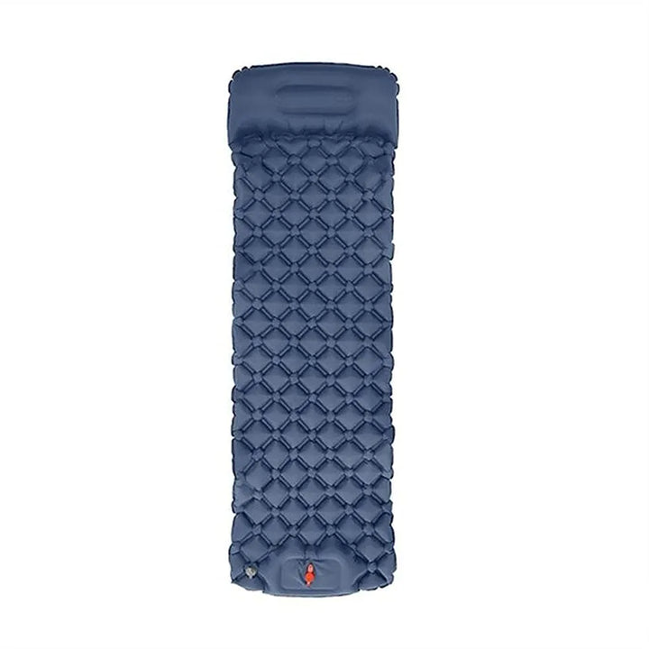 Matelas gonflable ultraléger bleu pour camping et randonnée.