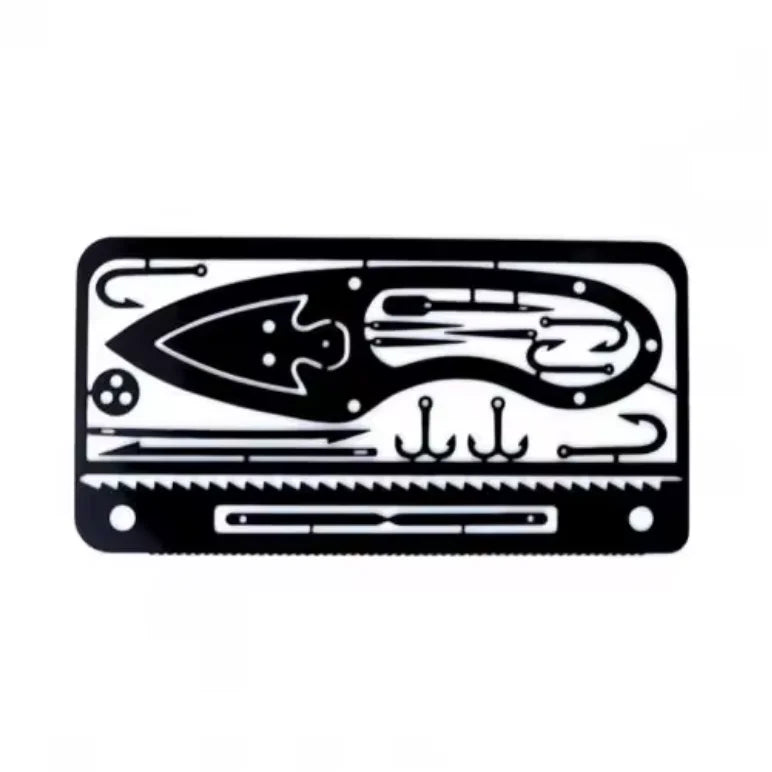 Carte multifonction de pêche pour la survie en camping.