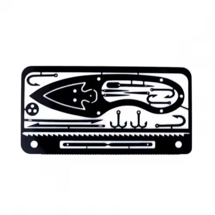Carte multifonction de pêche pour la survie en camping.