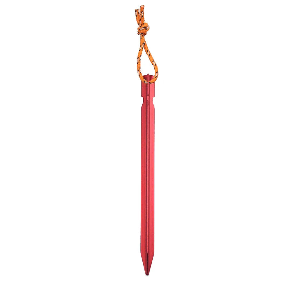  Piquet de tente en aluminium rouge ultraléger avec cordelette de repérage