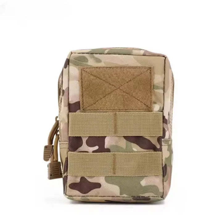 Pochette EDC camouflage avec passants MOLLE pour équipement de randonnée ou bushcraft 